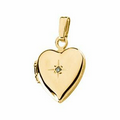 14K Yellow .005 CTW Heart Locket